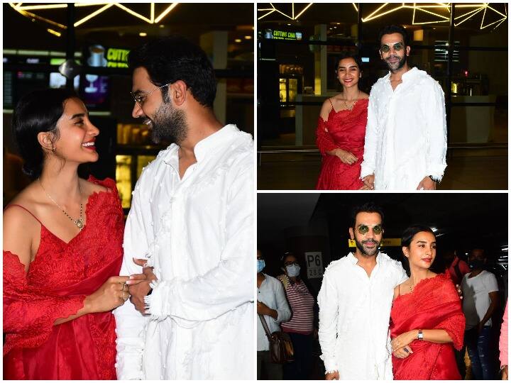 एक्टर राजकुमार राव और पत्रलेखा शादी के बाद मुंबई लौट आए हैं. मुबई एयरपोर्ट में एक्टर्स ने जमकर मीडिया के लिए पोज देते हुए फोटो क्लिक कराए हैं. न्यूली वेड कपल ने बड़ी-सी स्माइल के साथ रोमांटिक पोज दिए हैं.