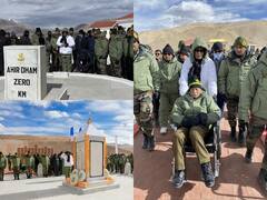 Rezang La War Memorial: 1962 की जंग के शूरवीर को राजनाथ सिंह का अनोखा सलाम, रक्षा मंत्री ने यूं दिया सम्मान, देखें तस्वीरें