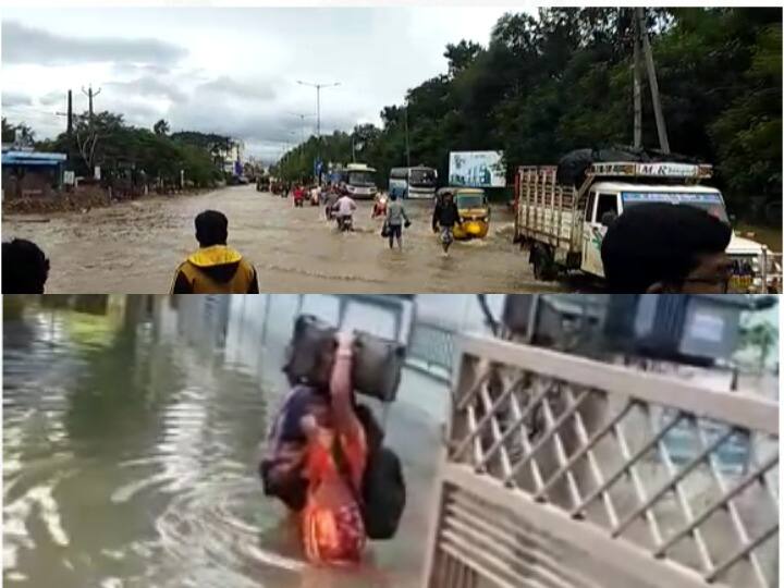Weather Update: Heavy rains in many coastal districts of Andhra Pradesh, flood-like situation in low-lying areas due to depression in the Bay of Bengal ANN Weather Update: बंगाल की खाड़ी में बने डिप्रेशन की वजह से आंध्र प्रदेश के कई तटीय जिलों में भारी बारिश, निचले इलाके में बाढ़ जैसी स्थिति