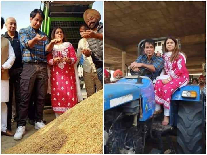 Punjab Sonu Sood shares pictures with sister Malvika Sood Punjab News: Sonu Sood का ‘ट्रैक्टर स्टंट’, बहन मालविका सूद के साथ मंडी पहुंचकर की किसानों से मुलाकात