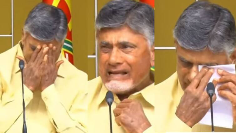 Chandrababu Naidu cried press meet awarness on insult in assembly tears reminding past Chandrababu Naidu: স্ত্রীর নামে সমালোচনা-কটাক্ষ, কান্নায় ভেঙে পড়লেন চন্দ্রবাবু নাইডু