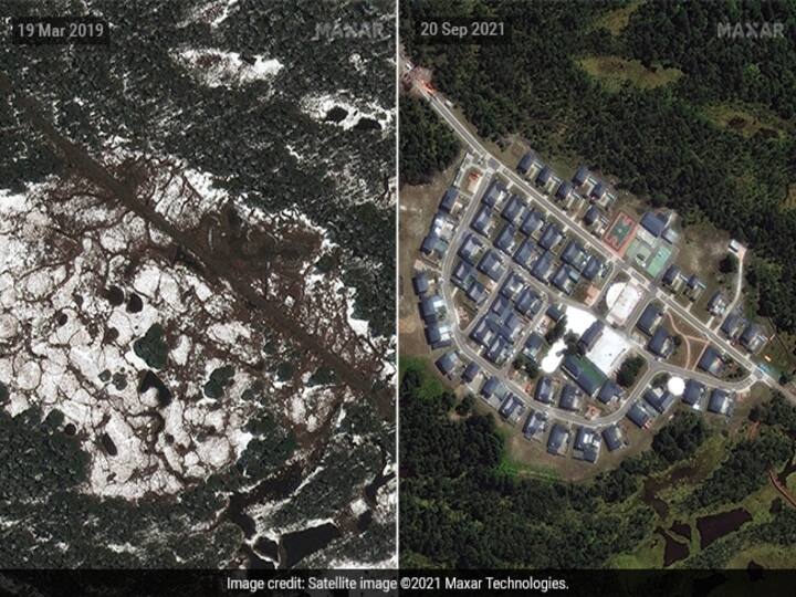 Second Chinese village along Arunachal border: Satellite images என்ன நடக்குது எல்லையில்? சத்தமில்லாமல் வேலைகாட்டும் சீனா! அதிரவைக்கும் சாட்டிலைட் போட்டோ!