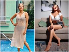 Monalisa Photos: व्हाइट नेट वाली ड्रेस में झलका मोनालिसा का Bikini अवतार, पूल किनारे खड़ी एक्ट्रेस की तस्वीरों ने बनाया फैंस का दिन