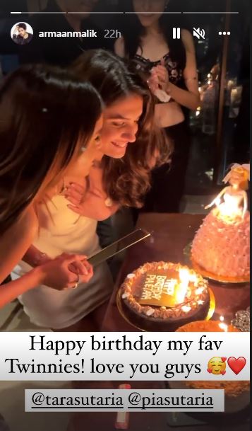 Tara Sutaria's birthday celebration with twins Piya, Aadar Jain, Armaan Malik and other celebs, photos and videos inside