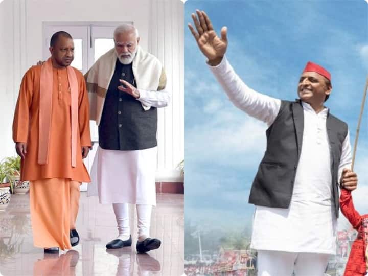 Yogi With PM Modi Akhilesh took a jibe at Yogi adityanath s picture with PM Modi Akhilesh Yadav Attacks On Yogi: पीएम मोदी के साथ योगी की तस्वीर पर अखिलेश का तंज, कहा- बेमन से कंधे पर रख हाथ, संग चलना पड़ता है