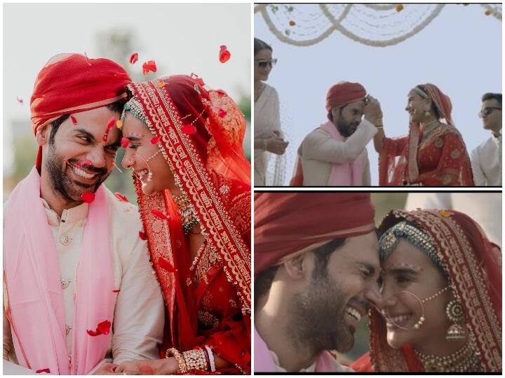 Rajkummar Rao shares glimpse of his wedding with Patralekha beautiful romantic journey of newly wed Bollywood couple Rajkummar Rao और Patralekha की रोमांटिक जर्नी देखकर आ जाएंगे आंखों में आंसू, राजकुमार ने पत्रलेखा से लगवाया सिंदूर