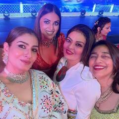 Unseen Pics: Raveena Tandon & Bhagyashree Pose For A Selfie At Anushka Ranjan’s Wedding Celebrations