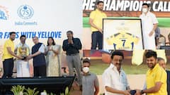 CSK IPL Victory Celebration: আইপিএল জয়ের সেলিব্রেশন, স্ট্যালিনের হাত থেকে পুরস্কার নিলেন ধোনি