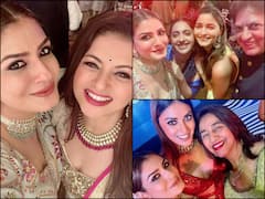 Unseen Pics: Raveena Tandon & Bhagyashree Pose For A Selfie At Anushka Ranjan’s Wedding Celebrations
