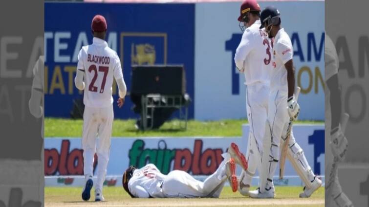 West Indies Player Jeremy Solozano injured while fielding Sri lanka vs west indies match taken to hospital Jeremy Solozano Injured: অভিষেকেই মাথায় বলের আঘাত, মাঠ থেকেই হাসপাতালে ক্যারিবিয়ান ক্রিকেটার