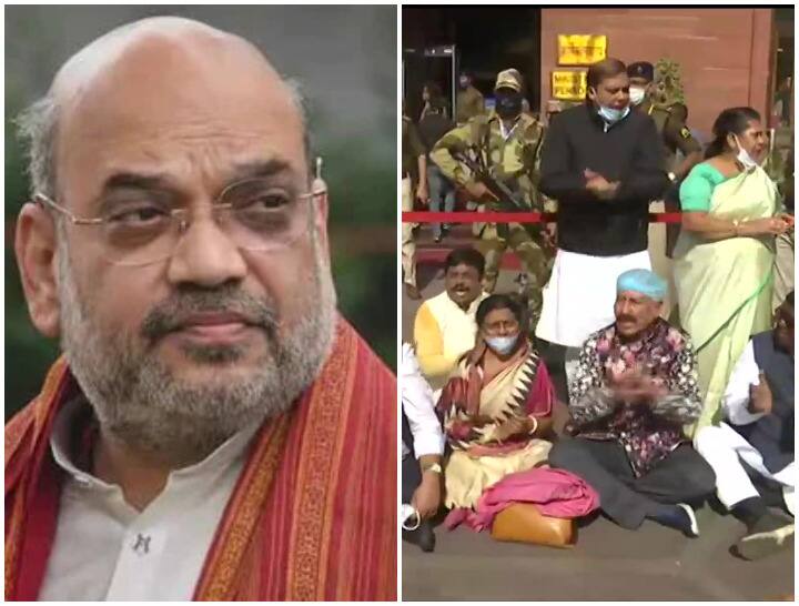 TMC MPs Protest Outside MHA Over Alleged Tripura Police Brutality, Seeks Meeting With Amit Shah TMC MPs Protest Outside MHA Over Alleged Tripura Police Brutality, Seek Meeting With Amit Shah