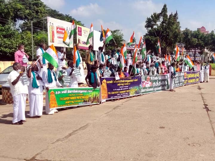 திரும்பபெறப்பட்ட வேளாண் சட்டங்கள் - 108 தேங்காய் உடைத்து விநாயகருக்கு நேர்த்திக்கடன்