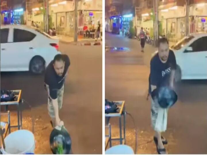 video of man tossing the cooked food to person on the other end of the road goes viral in Instagram Watch Video| ரோடு கிராஸ் பண்ண கஷ்டமாம்... அதுக்குன்னு இப்படியா... பரிமாறும் பார்சலில் வந்தால்...!