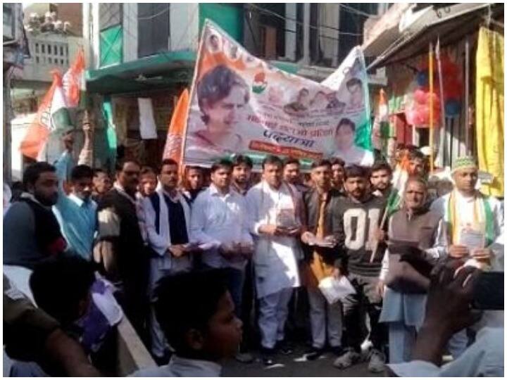 Uttar Pradesh Congress Remove dearness pledge padyatra in kairana  ANN Kairana News: कांग्रेस ने कैराना में महंगाई के खिलाफ निकाली पदयात्रा, बीजेपी हटाओ का दिया संदेश