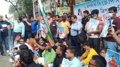 TMC Protest at BJP Party Office : উত্তপ্ত ত্রিপুরা, মুরলীধর সেন লেনে বিজেপির রাজ্য দফতরে বিক্ষোভ তৃণমূল কর্মীদের