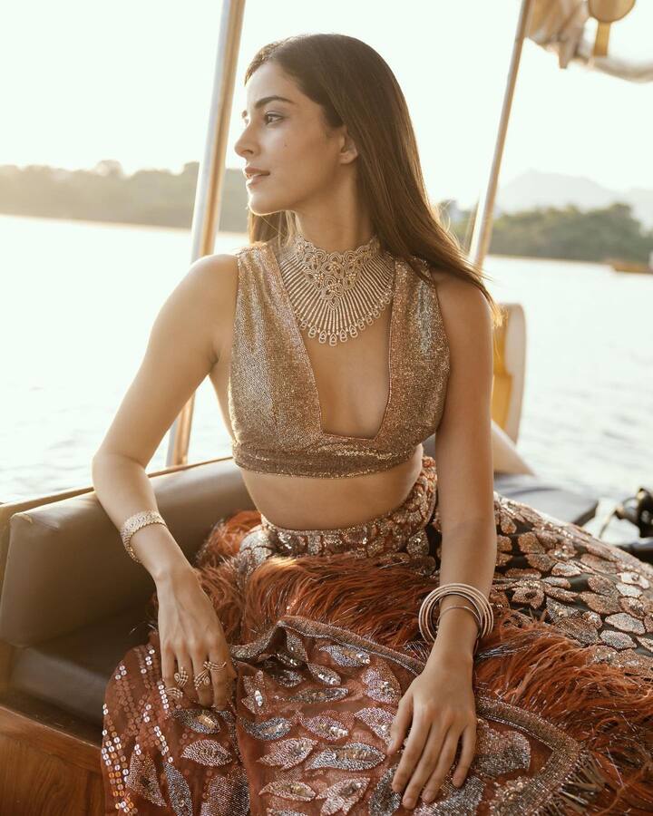 Ananya Panday can be seen wearing gorgeous lehenga and ethnic outfits in some clicks, while in some pictures, she can be seen rocking the night-party dress look. (Image courtesy - @ananyapanday/Instagram)