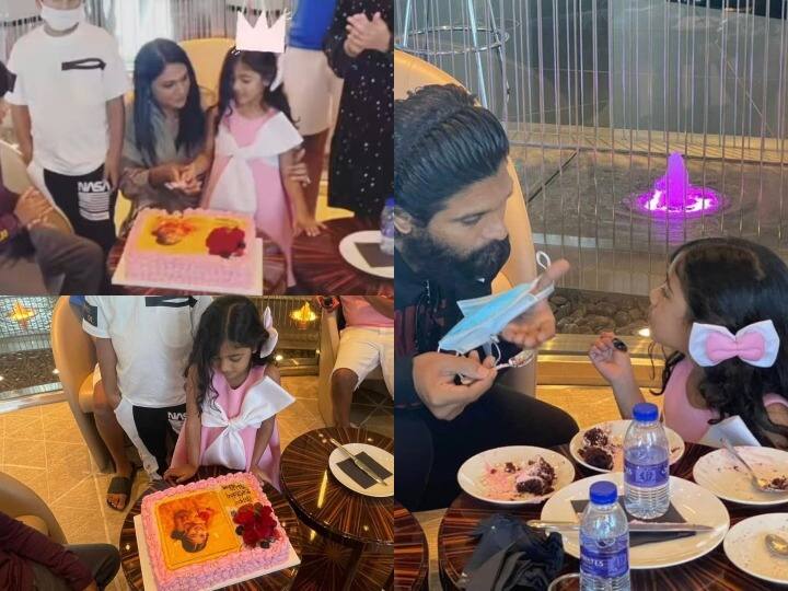 Allu Arjun Daughter Birthday At Burj Khalifa: साउथ सुपरस्टार अल्लू अर्जुन (Allu Arjun) ने बेटी अल्लू अरहा (Allu Arha) का बर्थडे बेहद शानदार अंदाज में सेलिब्रेट किया. इसके लिए अल्लू अर्जुन ने मोटी रकम खर्च की है. आगे की स्लाइड्स में देखिए अल्लू अर्जुन की बेटी के बर्थडे सेलिब्रेशन की खास तस्वीरें...