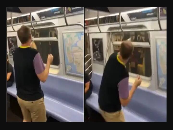 Video of Man catching cockroach with bottle in subway train goes viral in social media Watch Video | கருப்பான் பூச்சினா உலகம் முழுவதும் பயம் தானா...- வைரல் வீடியோ !