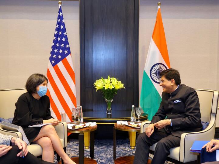 India US Trade Policy Forum piyush goyal meets us trade representative ambassador katherine tai India US Trade Policy Forum: पीयूष गोयल ने USTR एम्बेसडर कैथरीन ताई से की मुलाकात, व्यापार पर हुई बातचीत