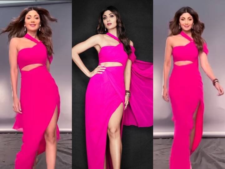 Shilpa Shetty Tampak Menakjubkan: Shipa Shetty mempesona dalam pakaian merah muda, mendatangkan malapetaka pada penggemar!
