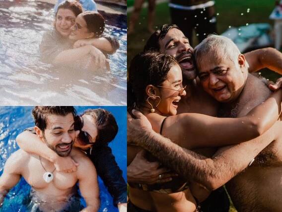 Pool Party: शादी के बाद पूल पार्टी करते दिखे Rajkummar Rao और Patralekhaa, देखिए Unseen Photos