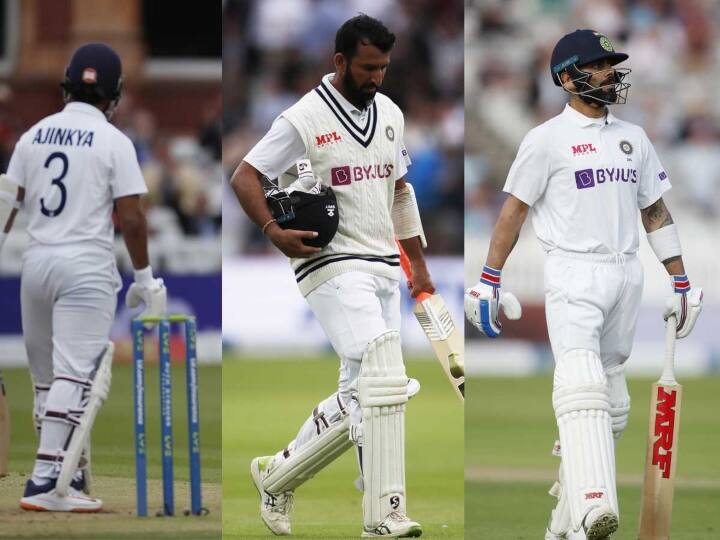 Indian cricket team's main 3 batsmen Virat kohli,Pujara,Rahane's centruy drought continues for more than 300 days in test cricket என்னது இவங்க மூன்று பேரும் சதம் அடிச்சு இவ்ளோ நாள் ஆச்சா..- எப்போது மீண்டும் சதம் அடிப்பார்கள்?