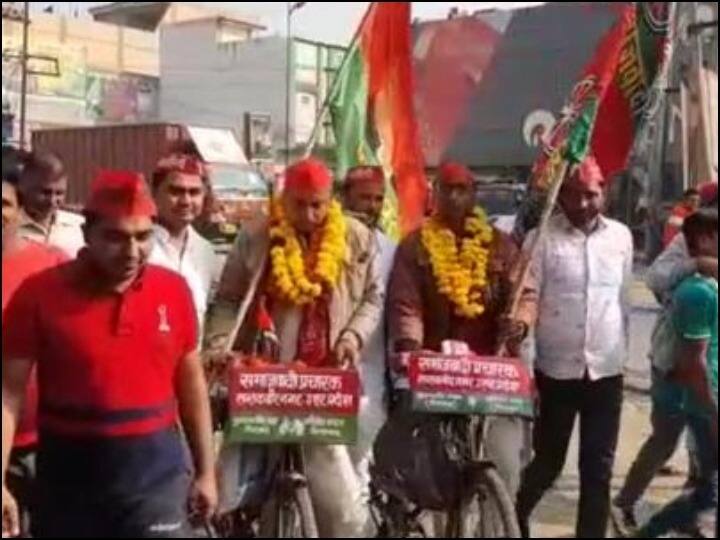 Samajwadi Party cycle yatra reached Kairana pledged victory to the workers in up election 2022 ANN UP Election 2022: कैराना में पहुंची समाजवादी पार्टी की साइकिल यात्रा, कार्यकर्ताओं को दिलाया जीत का संकल्प