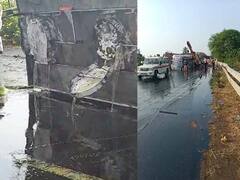 पळा, पळा, पळा...! सोलापुरात गोडेतेलचा टँकर पलटी! नागरिकांची घागर, बादल्या घेऊन तेल घ्यायला मोक्कार झुंबड