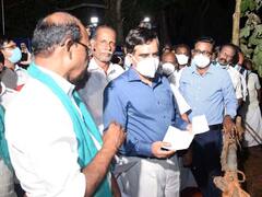 தஞ்சையில் நள்ளிரவில் ஆய்வு செய்த மத்தியகுழு - இரவில் சேதத்தை எப்படி கணக்கெடுப்பீர்கள் என விவசாயிகள் கேள்வி