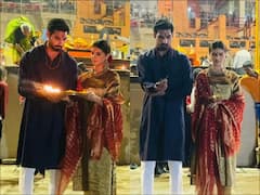 PICS: Ahan Shetty & Tara Sutaria Perform Ganga Aarti In Varanasi, Seek Blessings For 'Tadap'