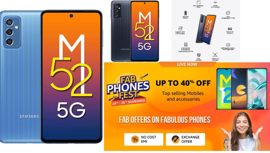 Amazon Offer On Samsung Galaxy M52 5G Buy Samsung Samsung Galaxy M52 5G Features of Samsung Galaxy M52 5G Best Camera Samsung Phone Under 15Thousand Amazon Offer: सबसे सुपर स्लिम डिजायन वाले Samsung Galaxy M52 5G पर ऑफर, सेल में सीधे 7 हजार तक की छूट