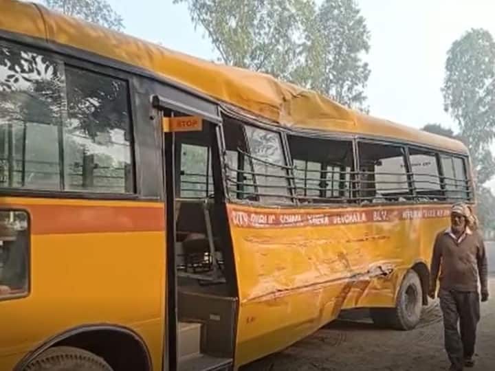 Kecelakaan di Jalan Bareilly Bus Pribadi Double Decker Tabrak Bus Sekolah Beberapa Anak Terluka ANN