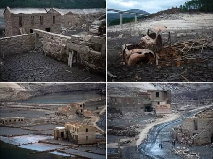 Spain's Aceredo Village that got submerged in 1992 floods resurfaced now after flood water receded its levels Watch Video: ஸ்பெயின் நாட்டில் ஒரு அத்திப்பட்டு.. 1992 வெள்ளத்துல இப்படி நடந்துச்சா? வைரல் வீடியோ..