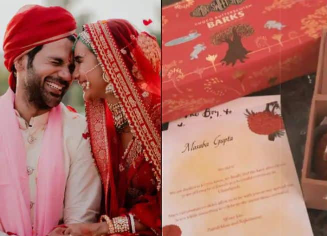 Rajkummar Rao-Patralekhaa Sends ‘Laddoos’ & A Personalised Note To Those Who Couldn’t Attend Their Wedding રાજકુમાર રાવ અને પત્રલેખાએ તેમના લગ્નમાં હાજરી ન આપી શક્યા હોય તેવા મિત્રોને 'લાડુ' મોકલ્યા અને  લખી ખાસ પોસ્ટ