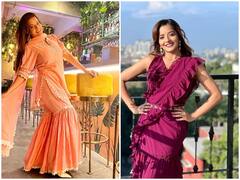 Monalisa Photos: शरारा सूट में Monalisa ने दिखाईं कातिलाना अदाएं, जरा दिल थाम कर देखें एक्ट्रेस का देसी लुक