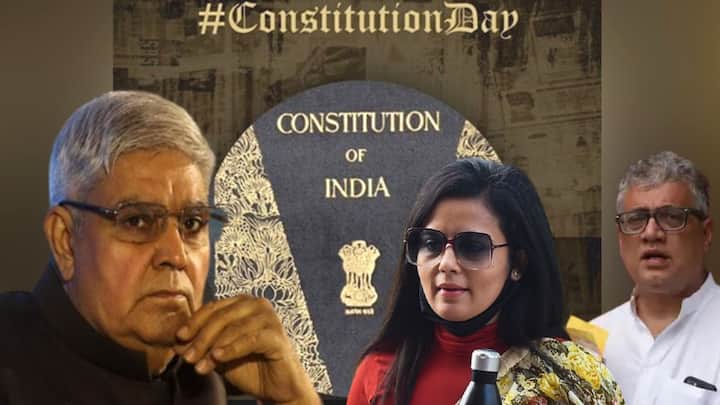 Constitution Day Jagdeep dhankhar tweet aims Mamata Govt TMc mahua moitra Constitution Day: সংবিধান দিবসে ফের রাজ্য সরকারকে কটাক্ষ রাজ্যপালের, মোদিকে বিঁধলেন মহুয়া