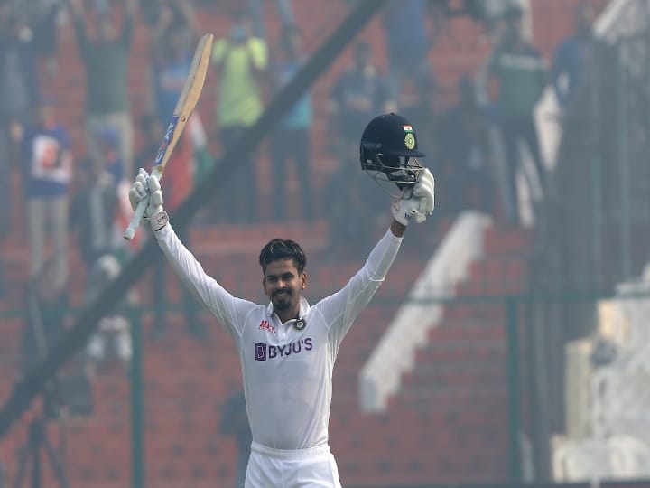 Ind vs Nz 1st Test: Shreyas Iyer scores maiden Test century against New Zealand at Kanpur, India 339 for loss of 8 wickets at lunch day 2 Shreyas Iyer Test Century:  ஸ்ரேயாஸ் அய்யர் அசத்தல் சதம்....! சவுதி சிறப்பான பந்துவீச்சு..! 339 ரன்களுடன் ஆடி வரும் இந்தியா