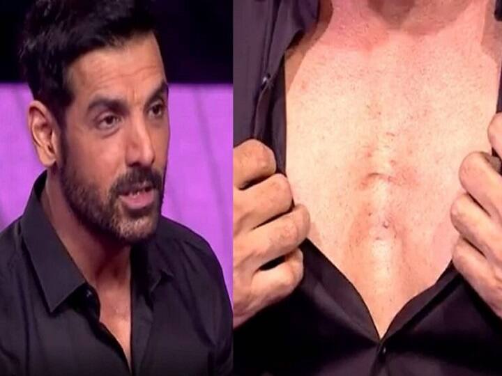 John Abraham Chest Ripped |  ''அடிச்ச அடியில நெஞ்சே உடைஞ்சுது'' ரியாலிட்டி ஷோவில் சட்டையைக் கழற்றிய ஜான் ஆபிரகாம்!
