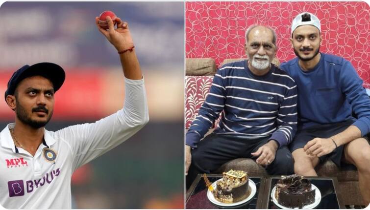 Akshar Patel shares candid picture with father after taking 5 wickets in Green Park test Akshar Patel: প্রিয় নায়কের জন্মদিনে দুরন্ত পারফরম্যান্স, মন জিতে নিল অক্ষরের পোস্ট