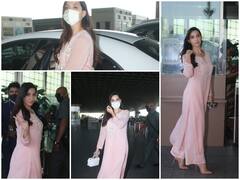 Nora Fatehi Airport Look: पिंक कलर के सिंपल सूट में भी कहर बरपा रही हैं नोरा फतेही, देखिए अनदेखी तस्वीरें