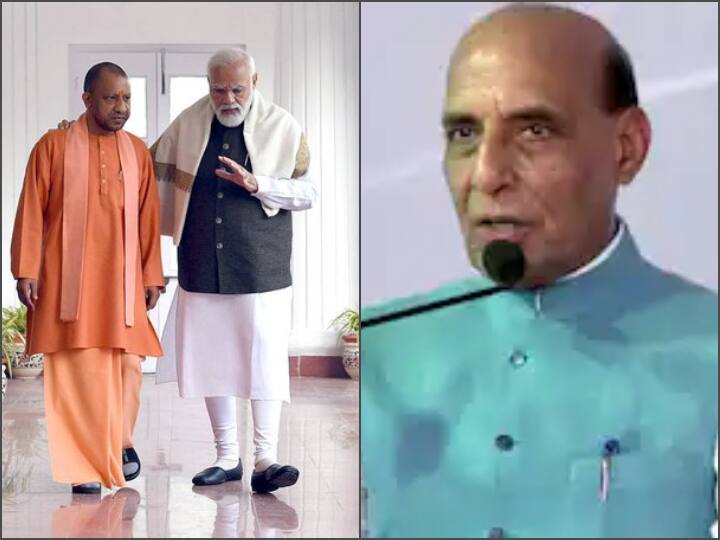 Defence Minister Rajnath singh on PM and CM viral photo said Modi told Yogi you are good batsman not hit wicket during jaunpur bjp booth level sammelan UP Election 2022: PM-CM की गुफ्तगू वाली तस्वीर से रक्षा मंत्री राजनाथ ने हटाया पर्दा, बताया मोदी ने योगी से कहा- आप अच्छे बल्लेबाज, हिट विकेट नहीं होना