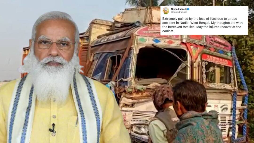 nadia accident pm Modi tweeted, Jagdeep Dhankar blame cm Mamata Banerjee for bad road condition Nadia Accident Update: হাঁসখালির দুর্ঘটনায় ট্যুইটে সমবেদনা মোদির, 'পথ নিরাপত্তা নিয়ে ভাবা দরকার' মুখ্যমন্ত্রীকে খোঁচা রাজ্যপালের