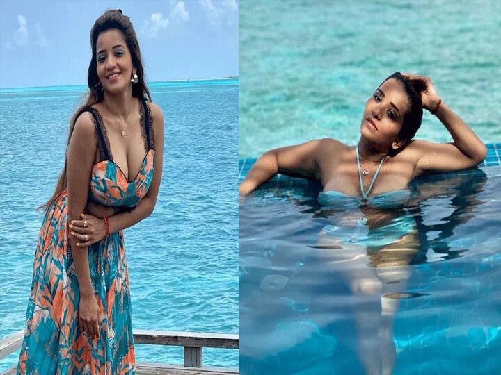 Foto Terbaru Aktris Bhojpuri Monalisa Berbikini Biru Membuat Buzz di Media Sosial |  Foto Bikini Monalisa: Gaya pembunuh monalisa terlihat dengan bikini biru, kata penggemar setelah melihat fotonya