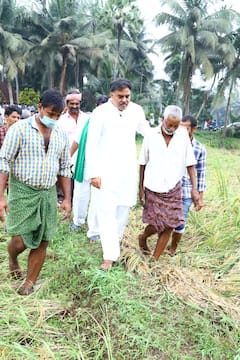 Amalapuram: అమలాపురంలో జనసేన పీఏసీ ఛైర్మన్‌ మనోహర్ టూర్‌.. దెబ్బతిన్న పంటలు పరిశీలన