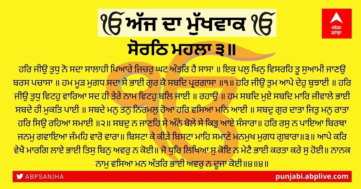 29 ਨਵੰਬਰ 2021 ਦਾ ਮੁੱਖਵਾਕ