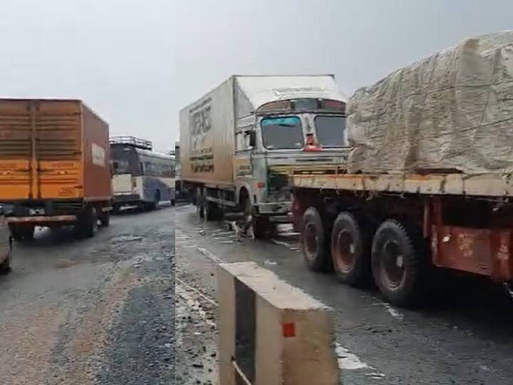 Nellore Rains: Heavy Traffic Issues at Nellore Chennai National High Way Nellore News: భారీ వర్షాల ఎఫెక్ట్.. నెల్లూరు-చెన్నై హైవేపై రాకపోకలకు అంతరాయం.. కి.మీ మేర నిలిచిన వాహనాలు