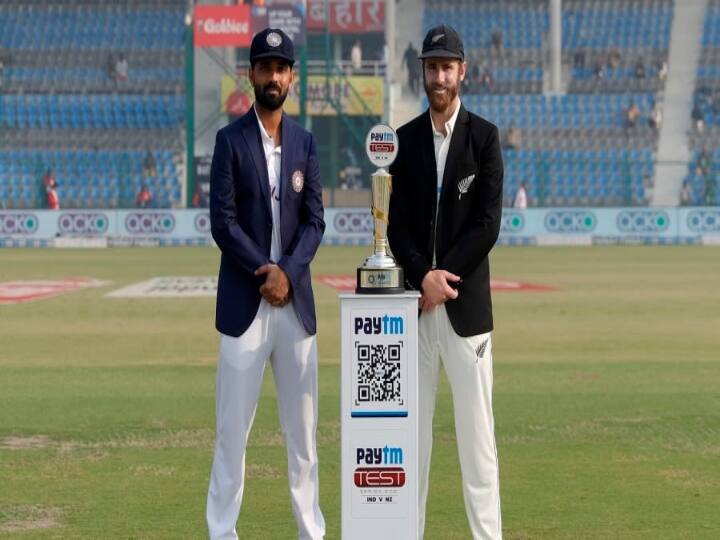india vs new zealand first test day 5 live updates 29th november 2021 IND vs NZ 1ST TEST DAY 5 LIVE : கடைசி வரை பரபரப்பு! வெளிச்சமின்மையால் டிராவில் முடிந்த கான்பூர் டெஸ்ட்