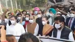When Rahul Gandhi, Sonia Gandhi raised slogans outside parliament premises