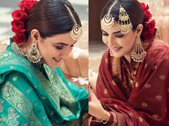 Jasmin Bhasin Traditional Look: माथे पर टीका, कानों में झुमके, बालों में गुलाब के फूल सजाकर खूब शर्माईं Jasmin Bhasin
