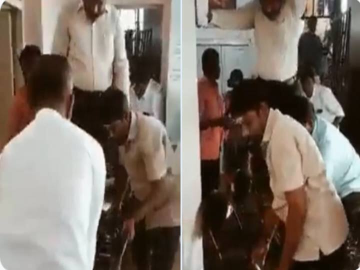 Thirumavalavan standing Chair viral video VCK Vanniyarasu Clarifies about the Video VCK Vanniyarasu : திருமா சேர்களின் மீது நடந்து சென்ற விவகாரம் : விளக்கமளித்த வன்னியரசு..